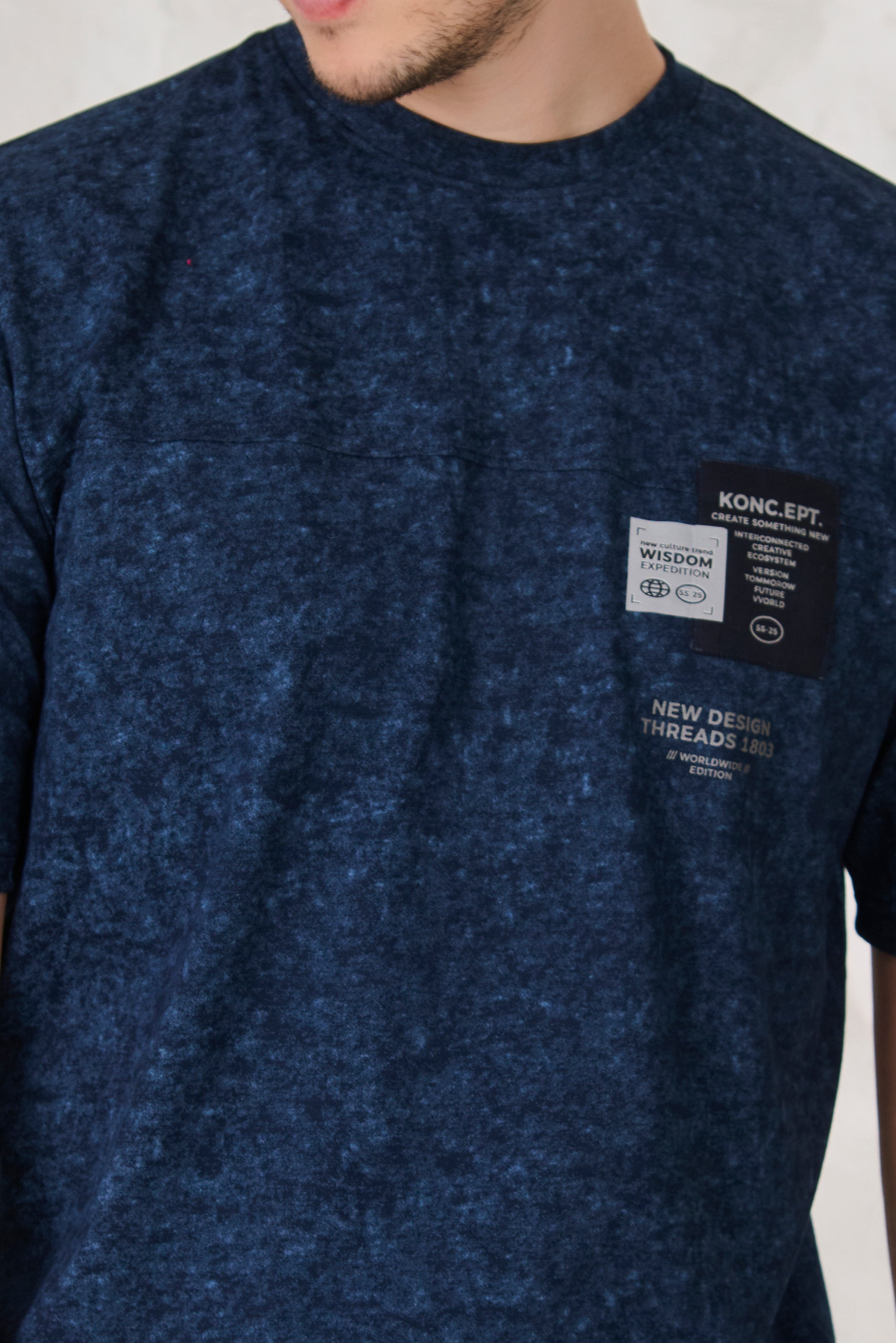 Buy Indigo Cloud Oversized T-Shirt - Navy Online Shopping view 4