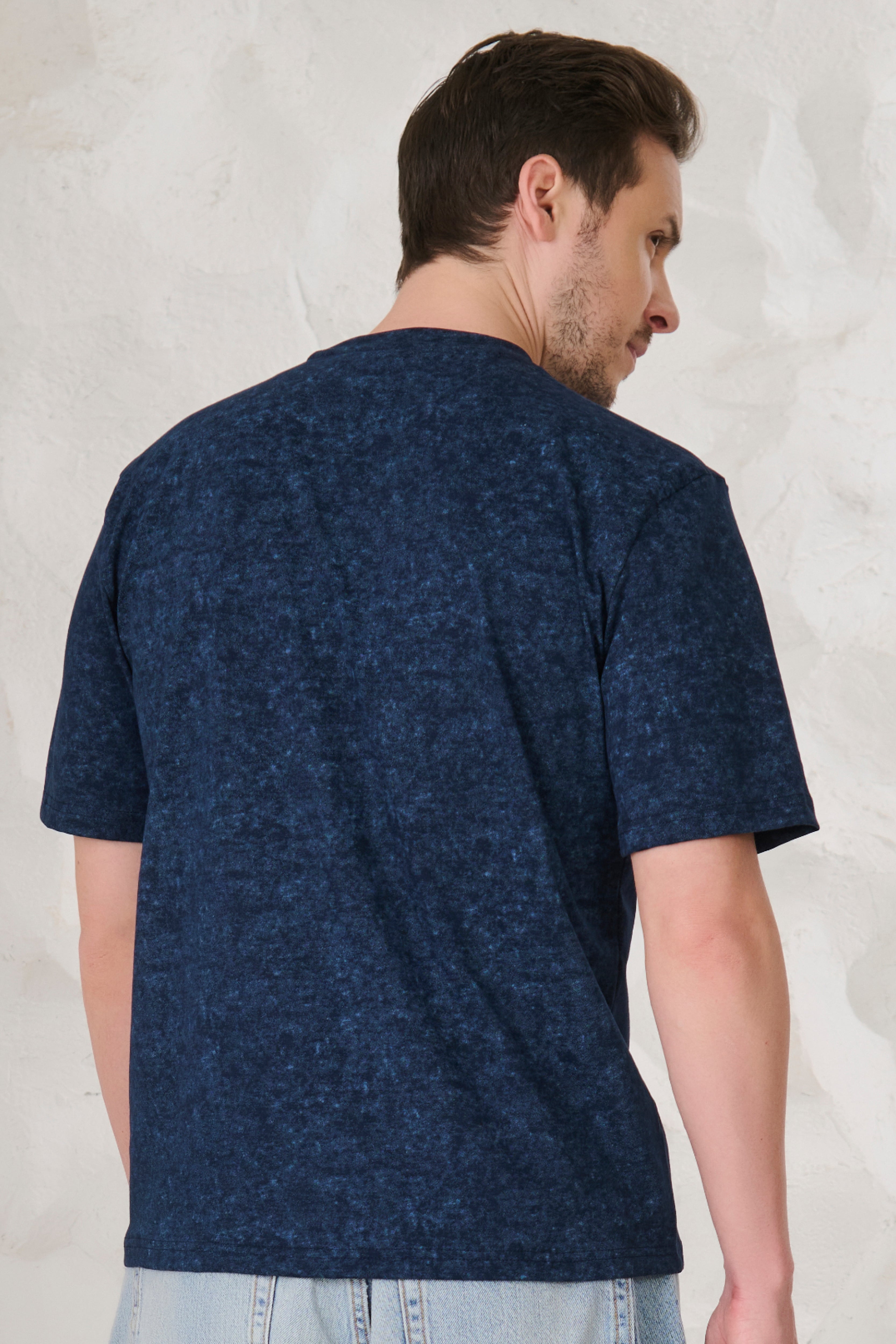 Buy Indigo Cloud Oversized T-Shirt - Navy Online Shopping view 3