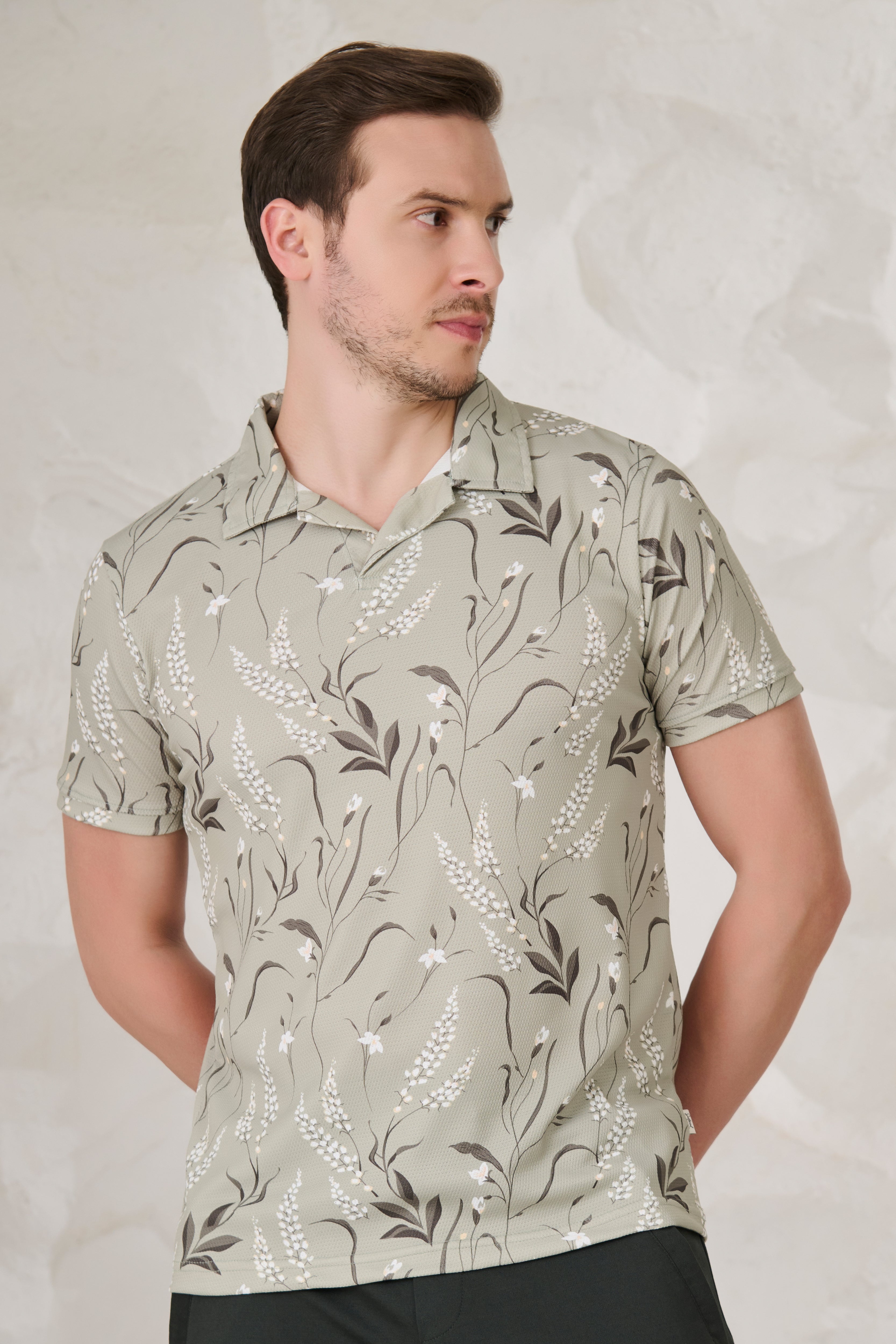 Buy Fern and Petals Cuban T-Shirt - Pista Online Shopping view 1