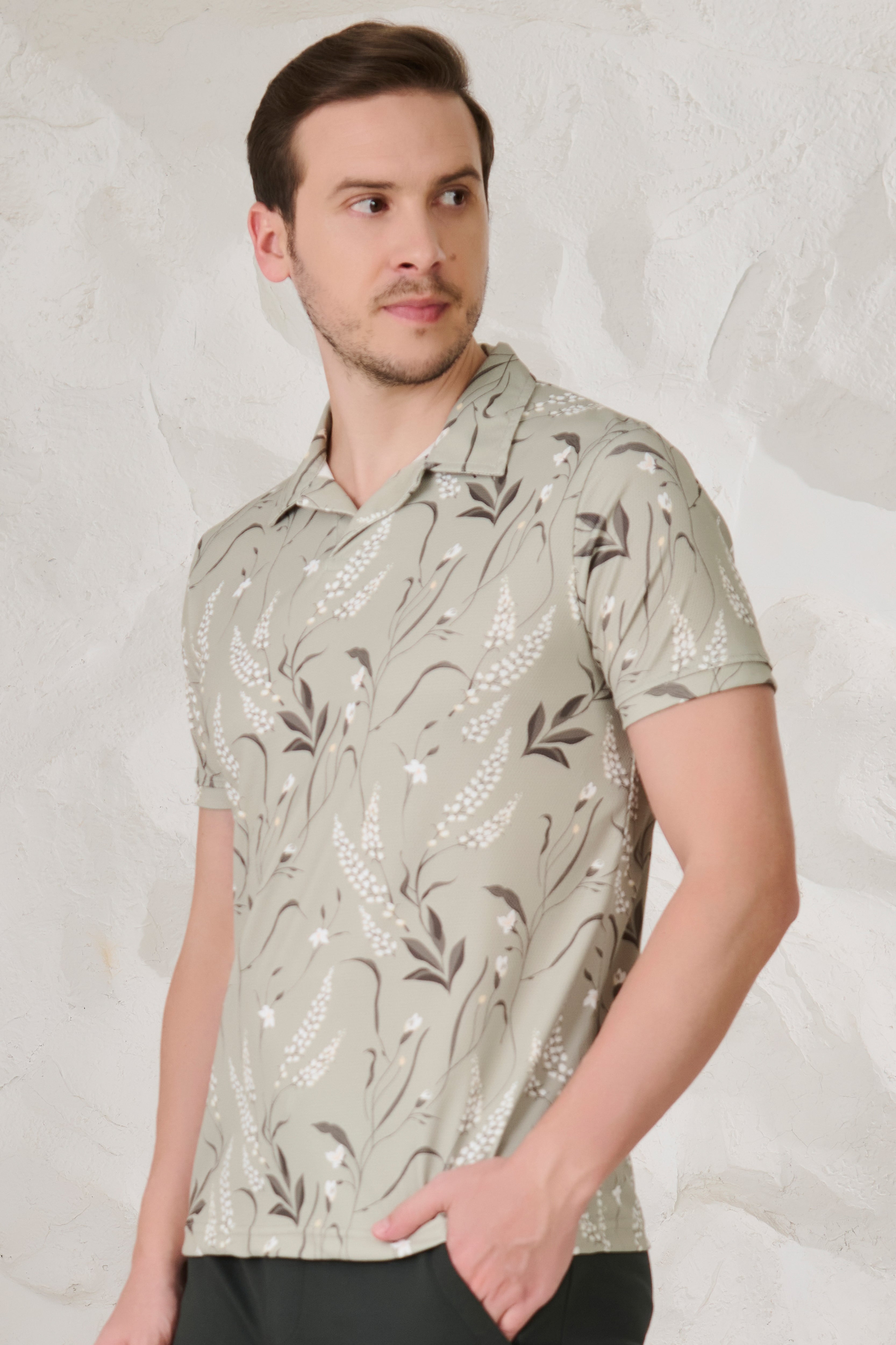 Buy Fern and Petals Cuban T-Shirt - Pista Online Shopping view 2