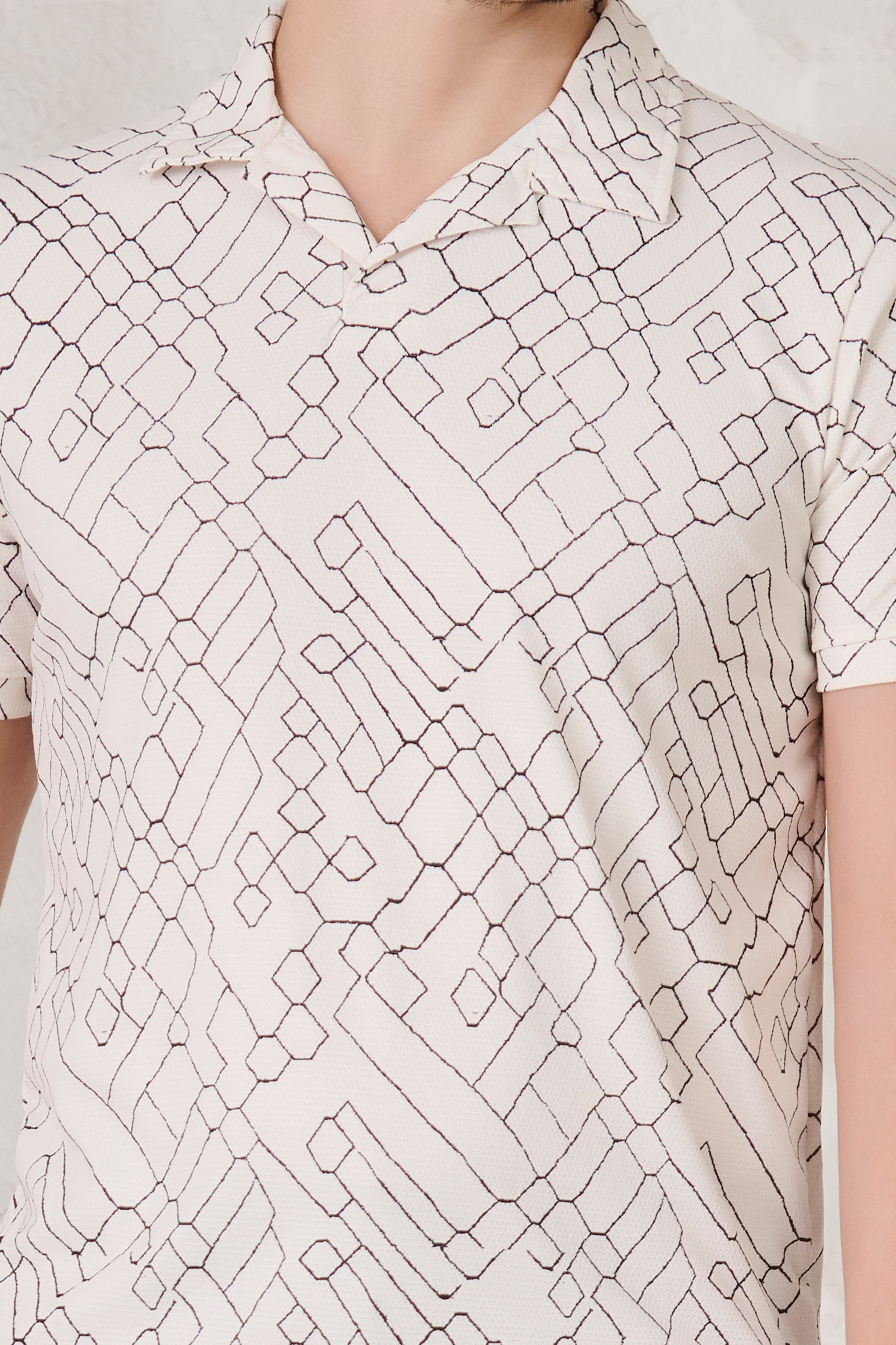 Buy Doodle Cuban T-Shirt - White Online Shopping view 3