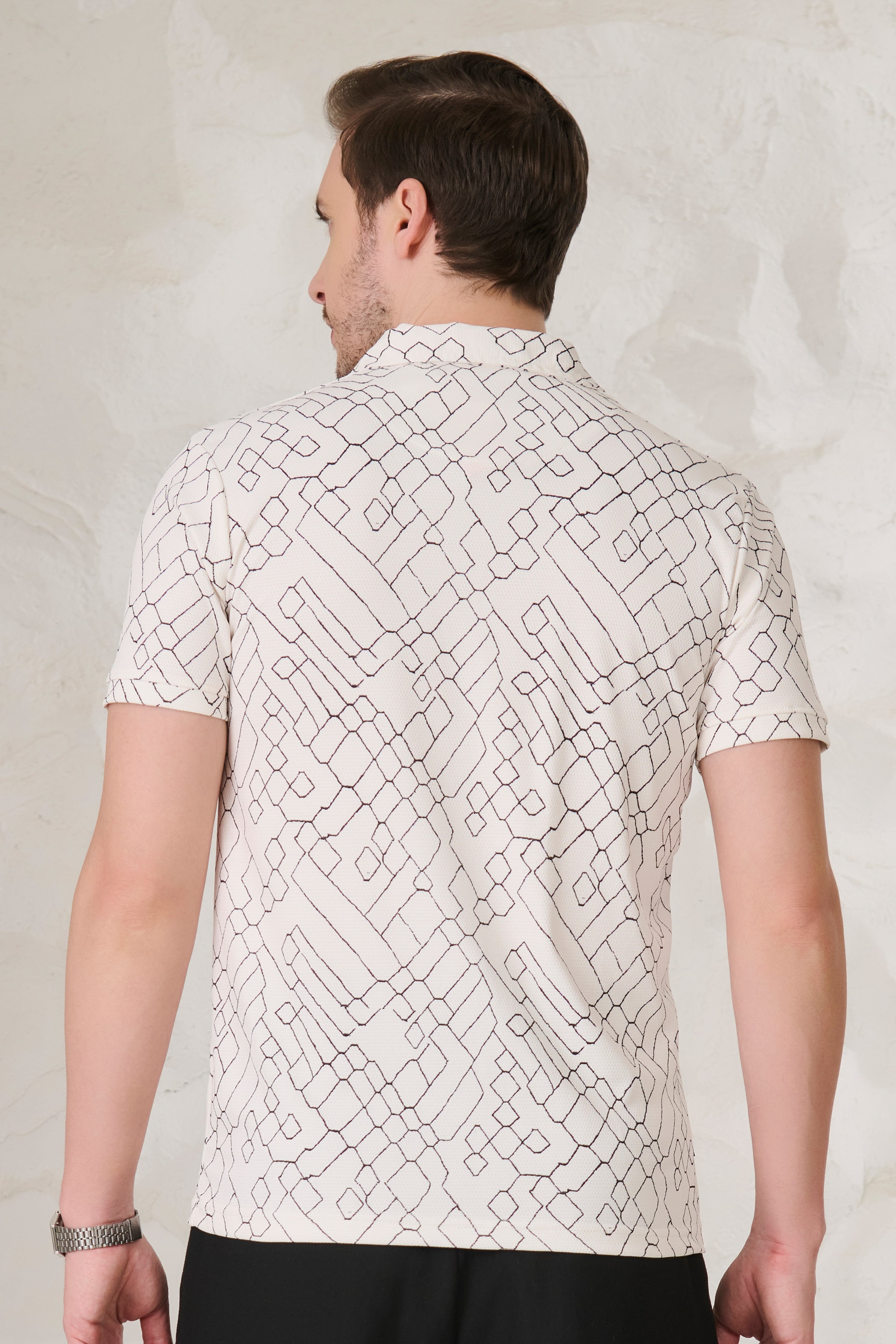 Buy Doodle Cuban T-Shirt - White Online Shopping view 4