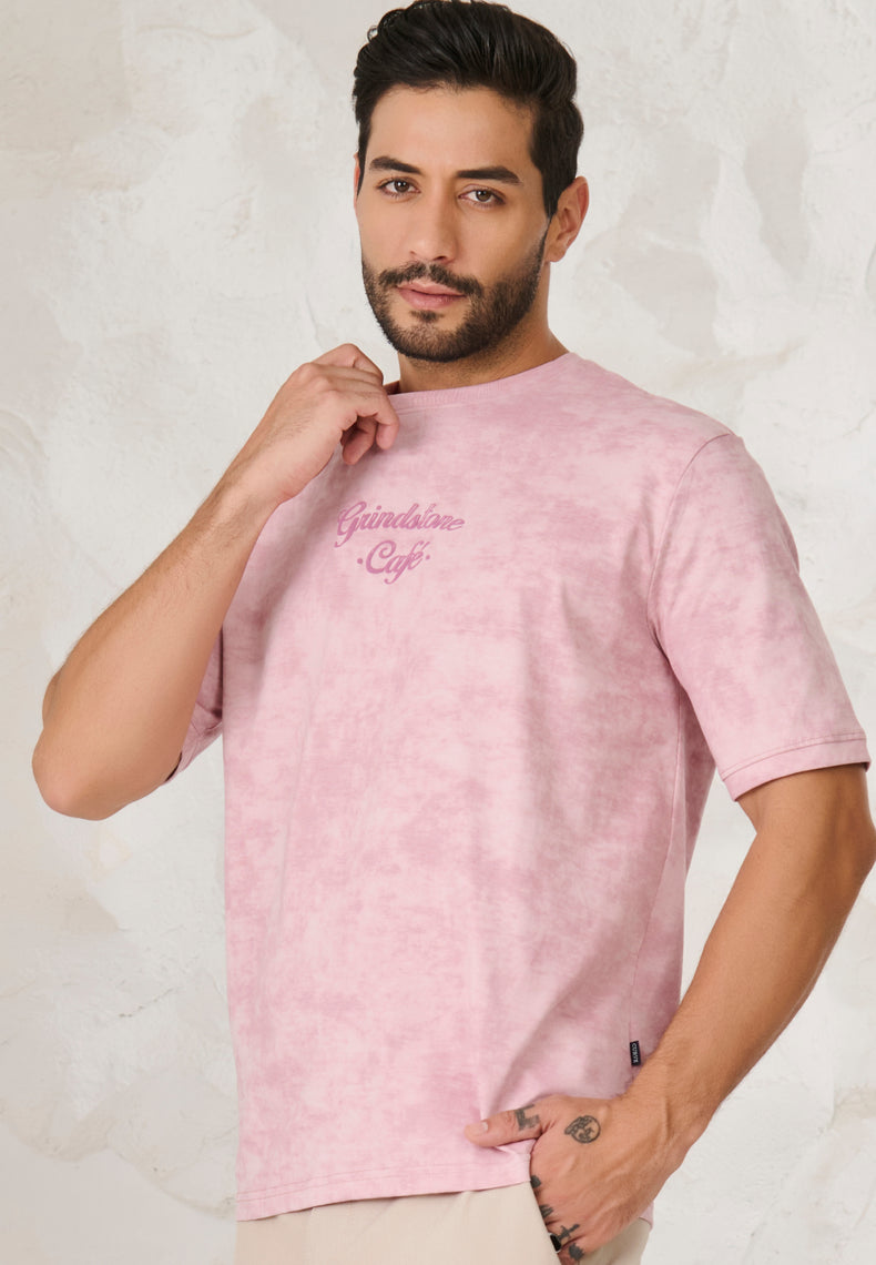 Shibori Oversized Fit T-Shirt - Pink