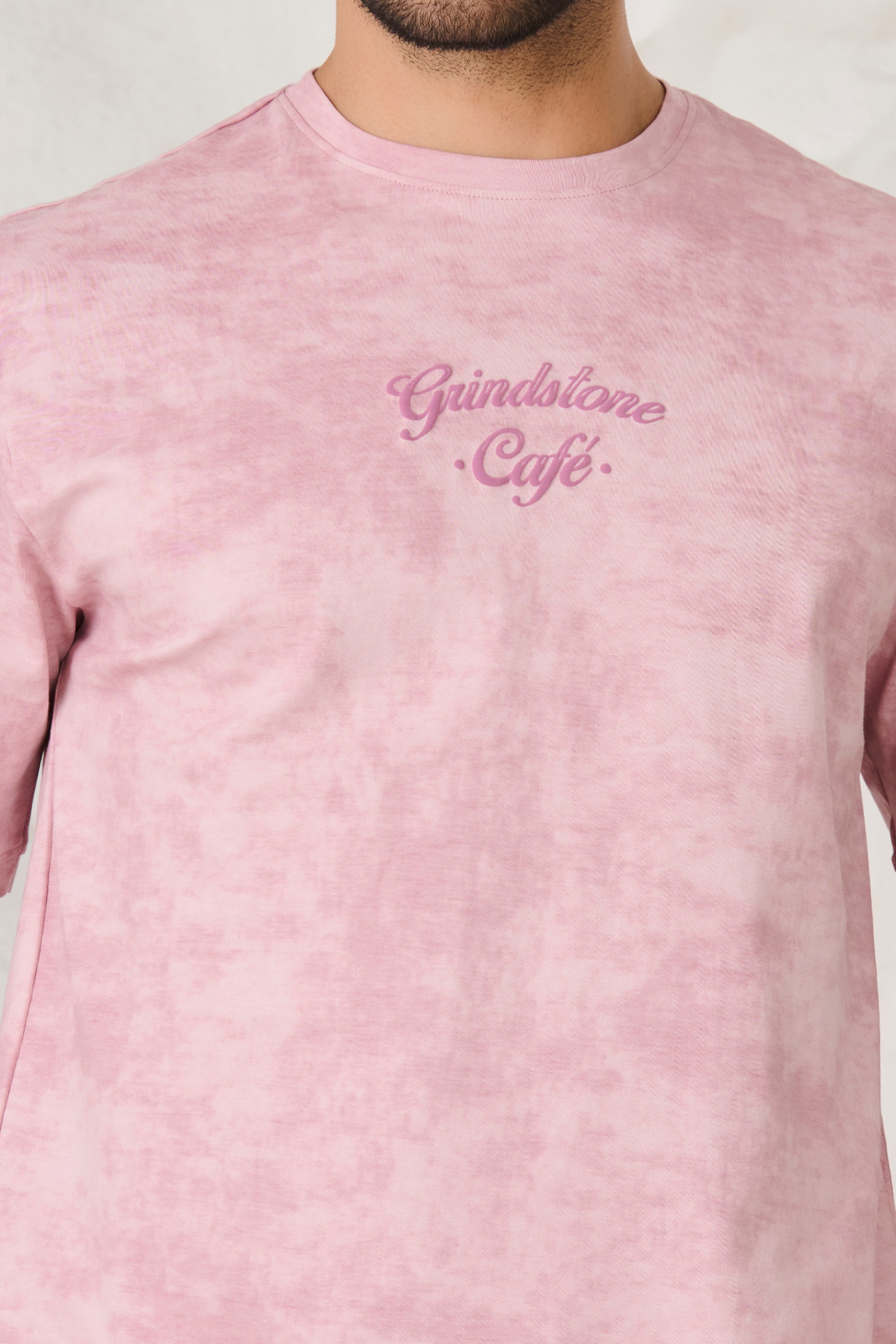 Buy Shibori Oversized Fit T-Shirt - Pink Online Shopping view 3