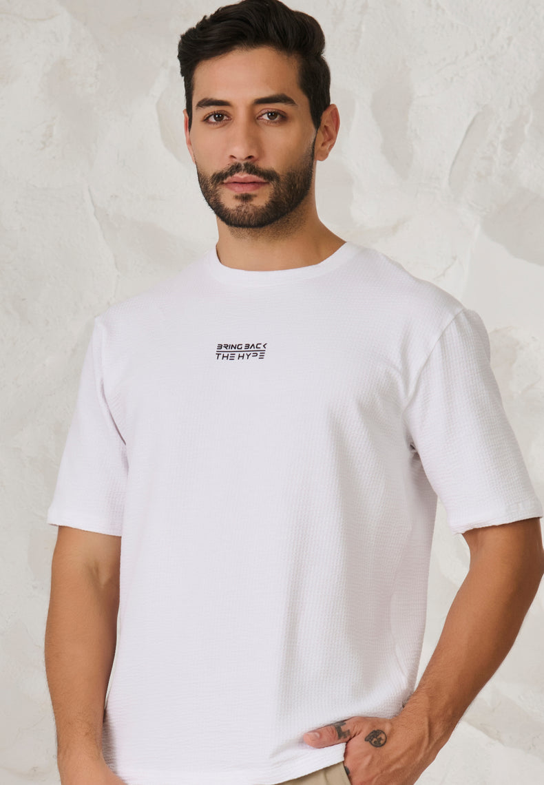 Seer Sucker Textured T-Shirt - White