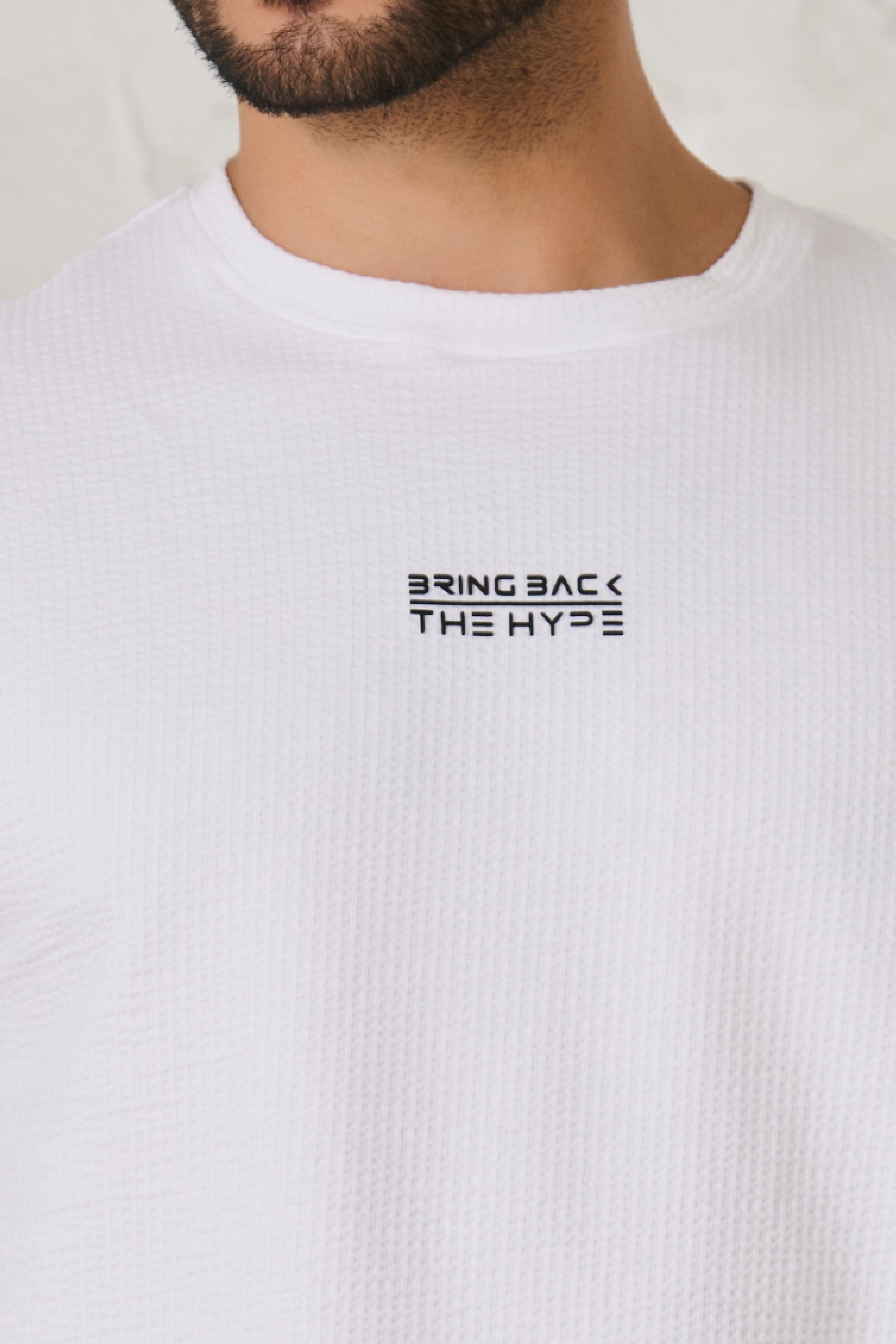 Buy Seer Sucker Textured T-Shirt - White Online Shopping view 4