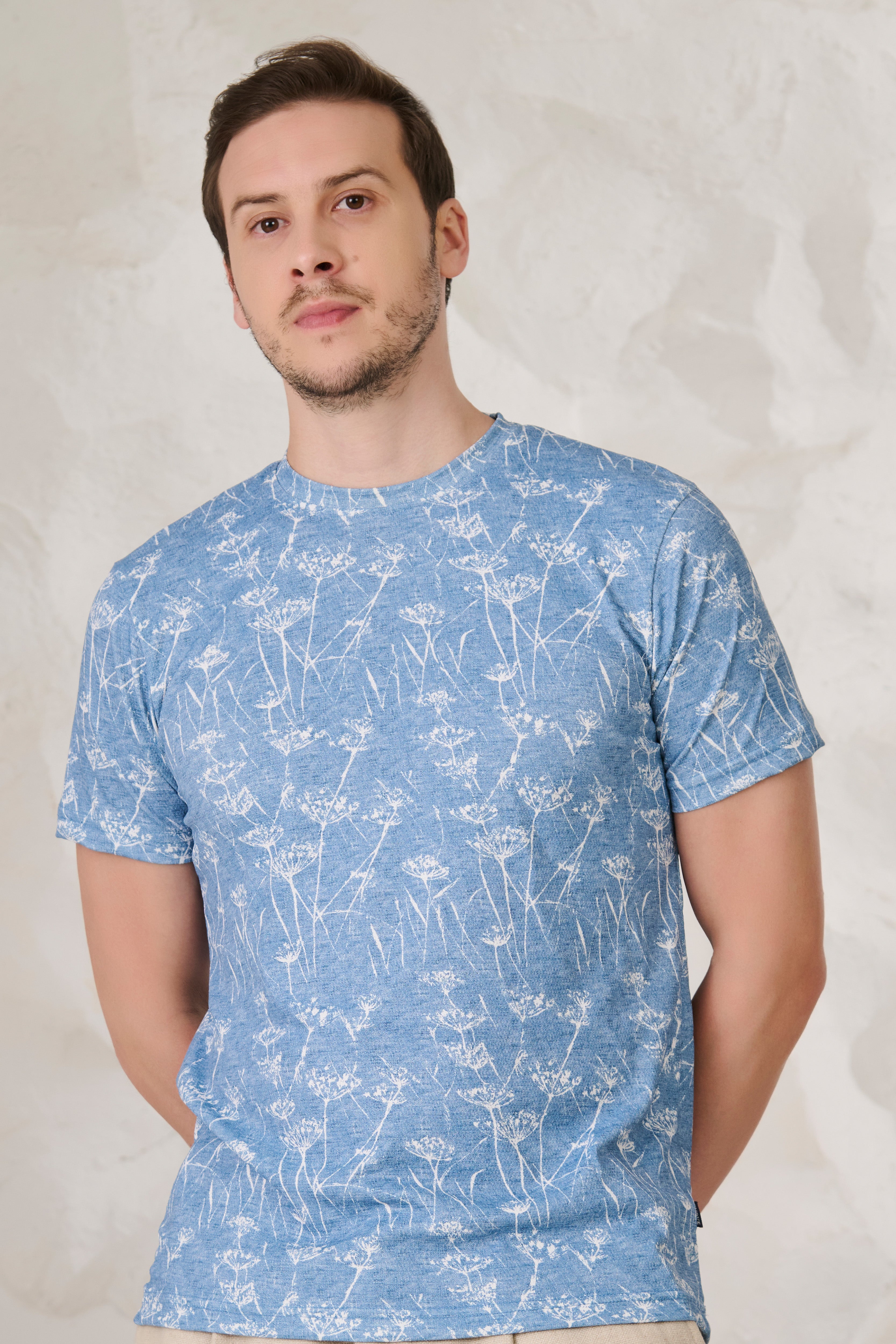 Buy Indigo Wildflowers T-Shirt Online Shopping view 1