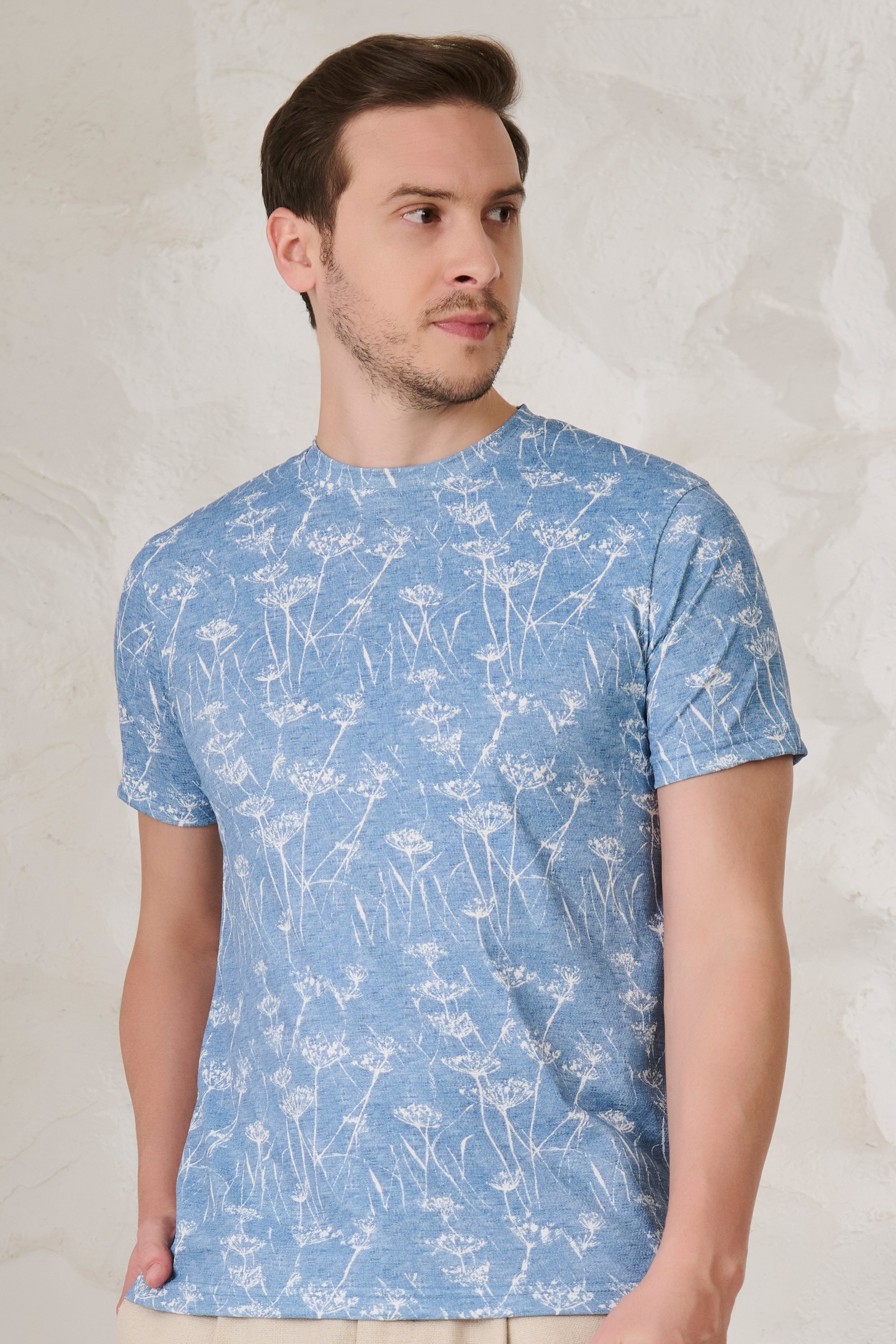Buy Indigo Wildflowers T-Shirt Online Shopping view 2