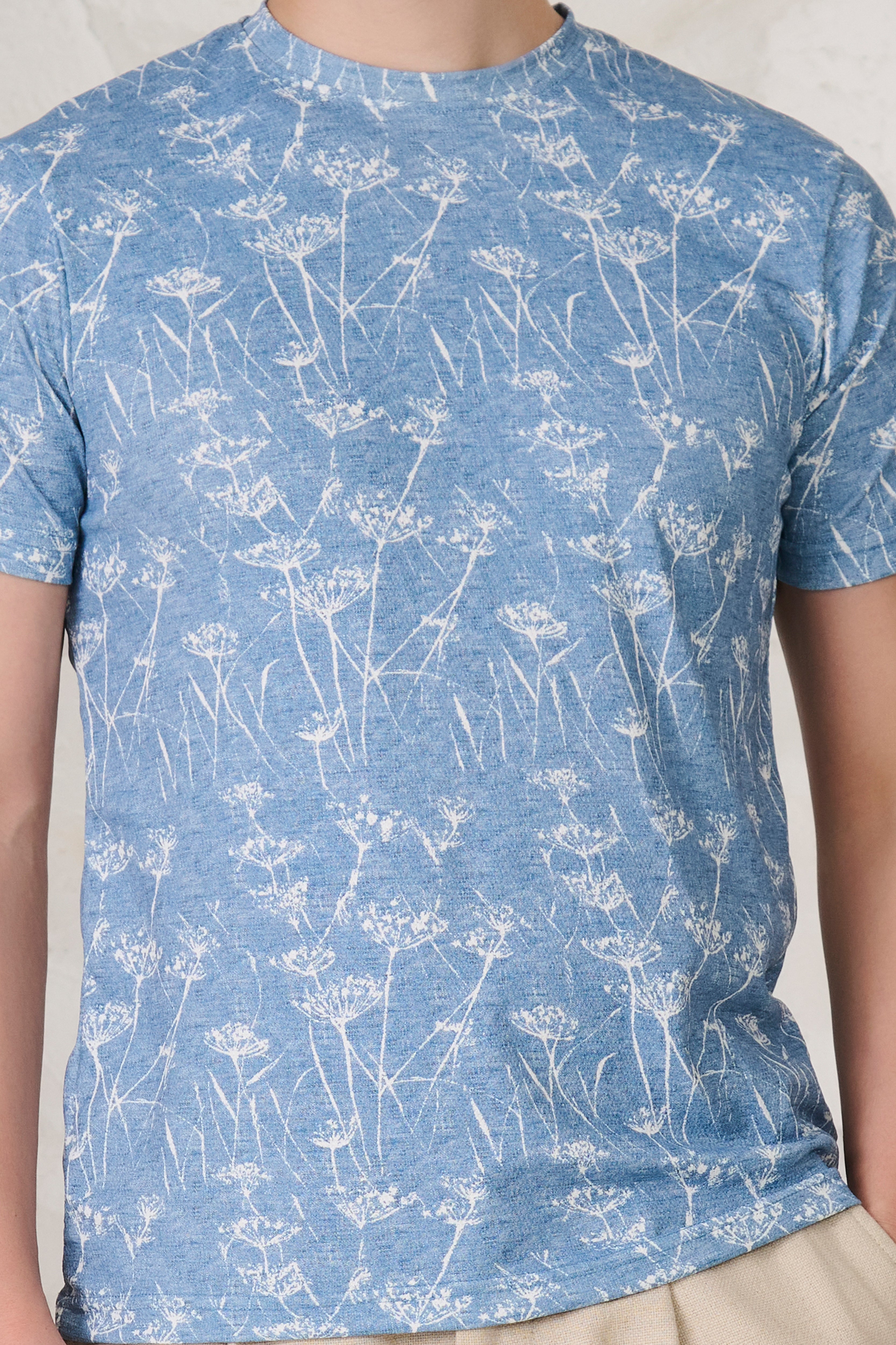 Buy Indigo Wildflowers T-Shirt Online Shopping view 4