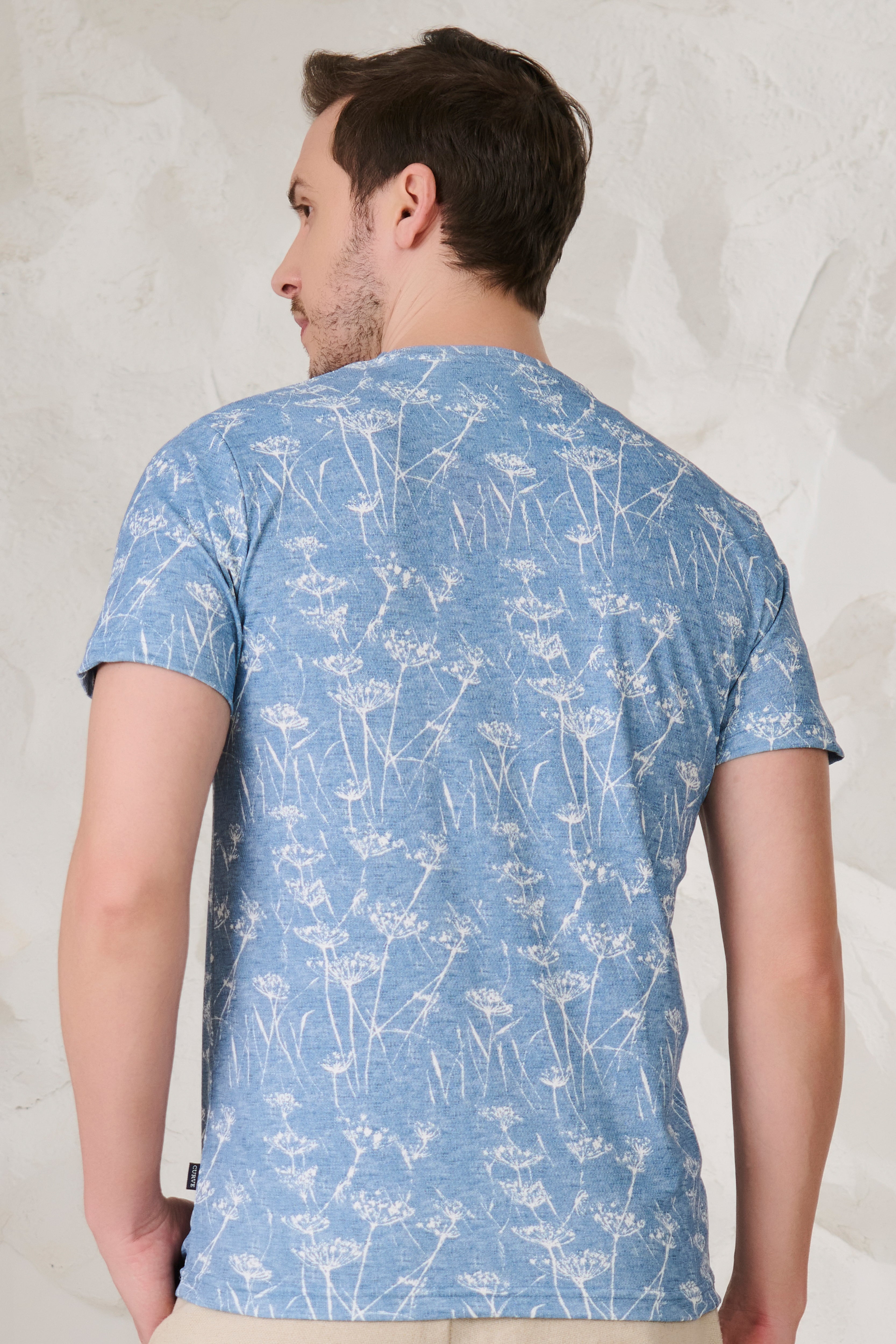 Buy Indigo Wildflowers T-Shirt Online Shopping view 3