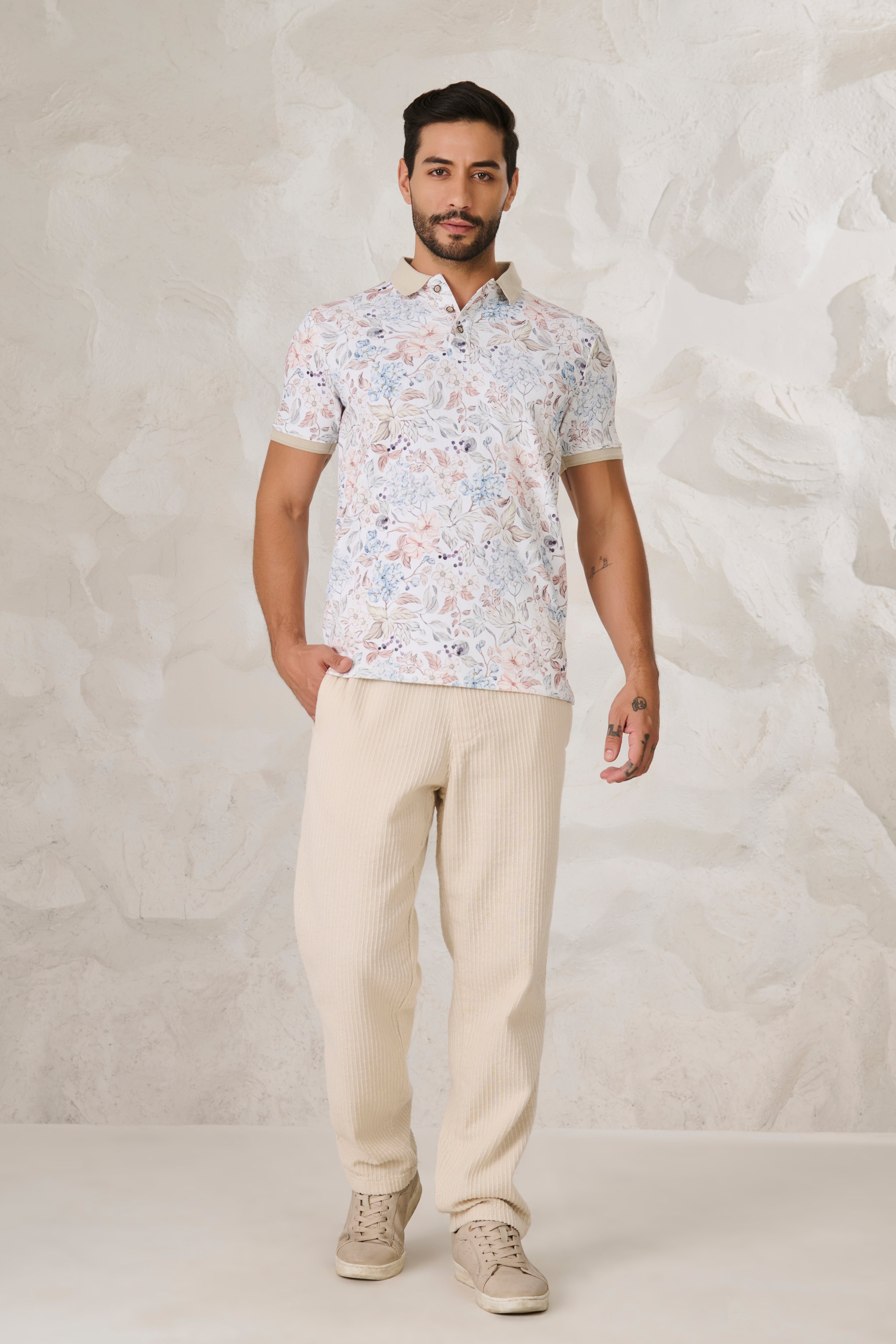 Buy Chintz Polo - Off-white Online Shopping view 5