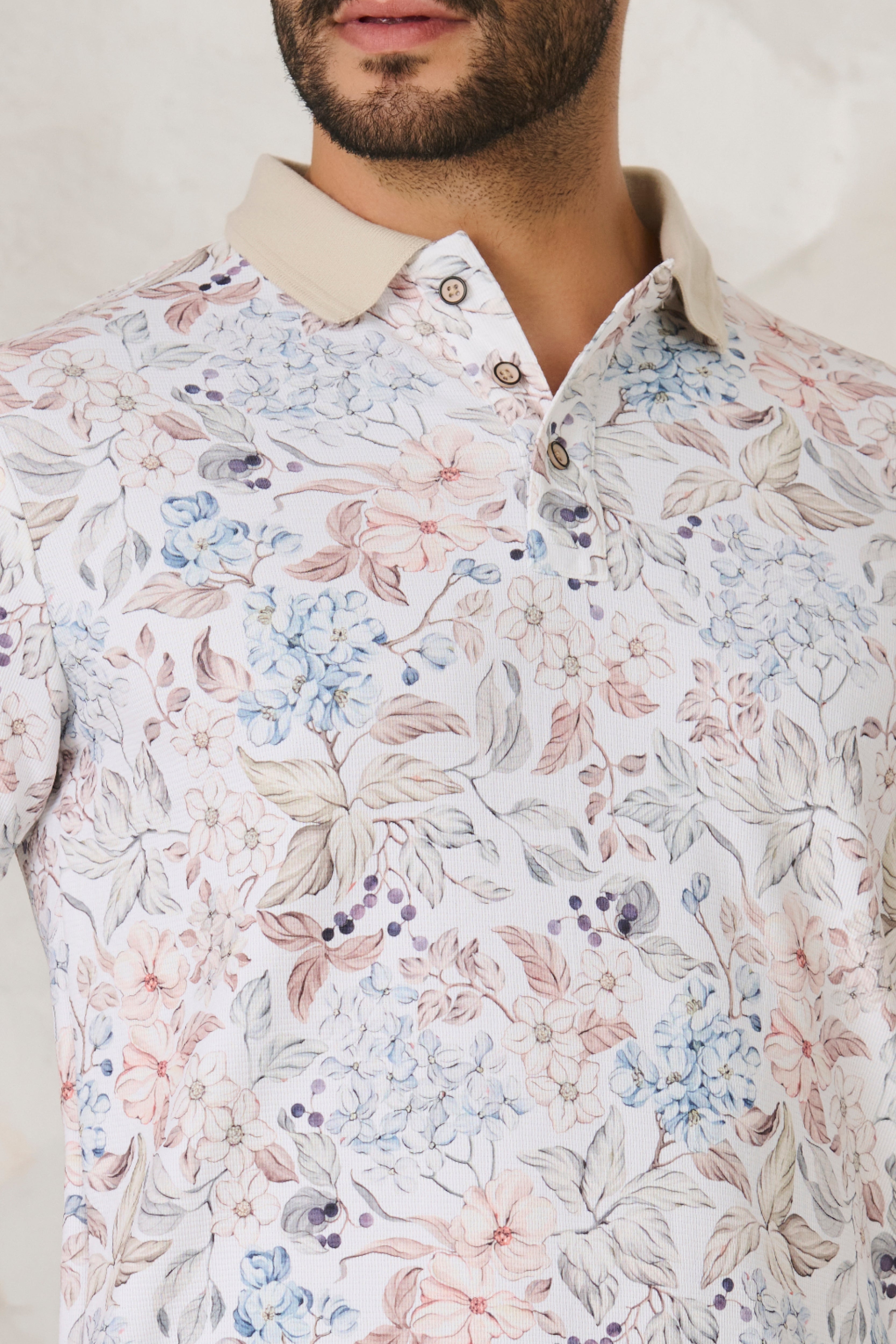 Buy Chintz Polo - Off-white Online Shopping view 4