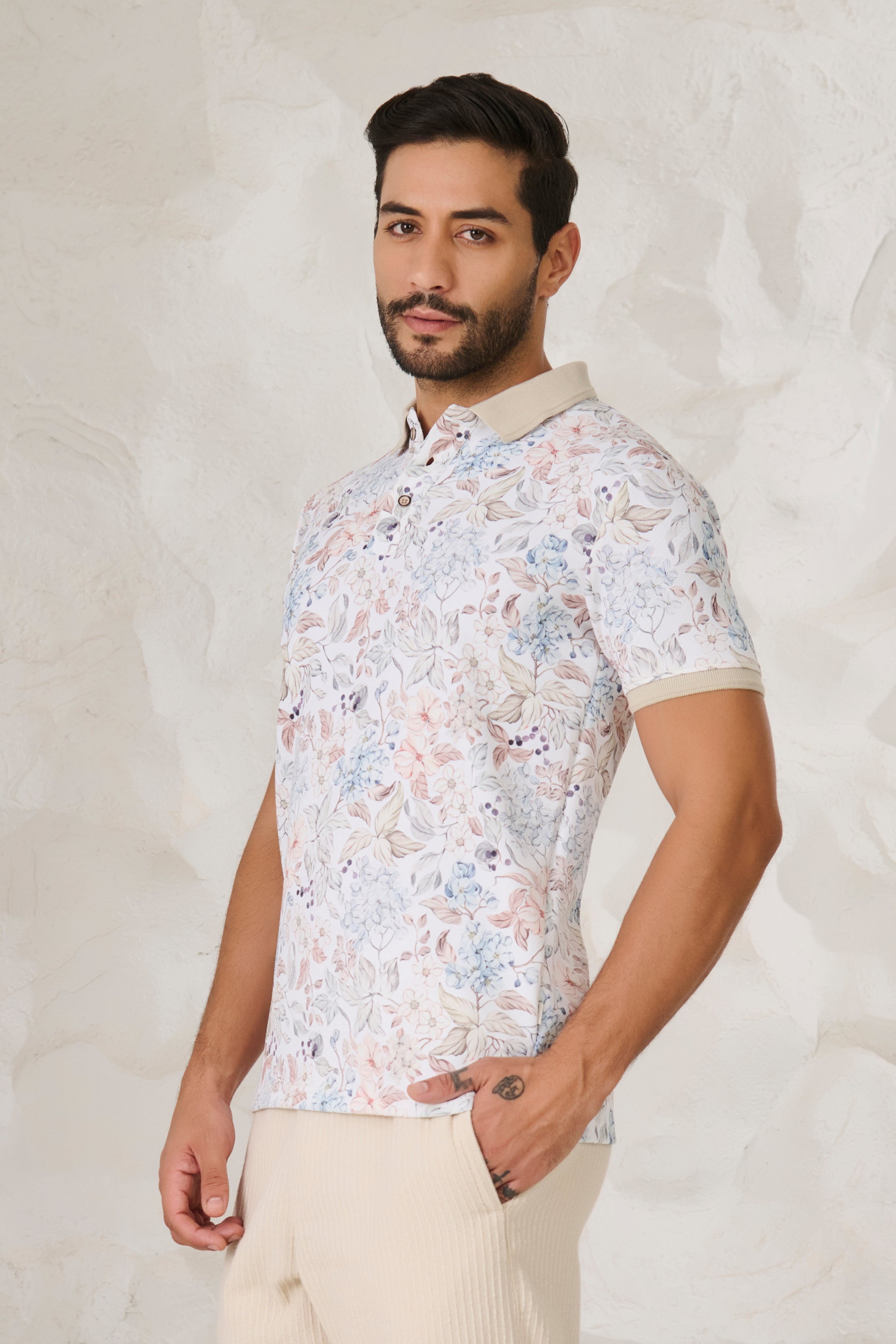 Buy Chintz Polo - Off-white Online Shopping view 2