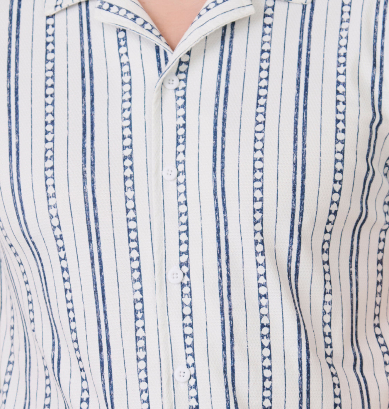 Indian Stripe Cuban Shirt - Blue