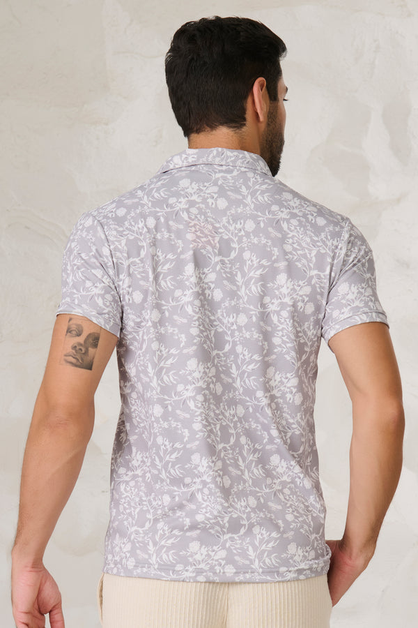 Wildflowers Cuban T-Shirt - Gray
