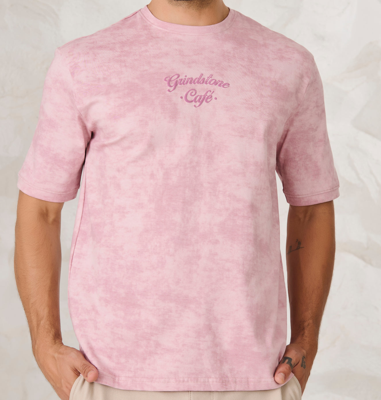 Shibori Oversized Fit T-Shirt - Pink