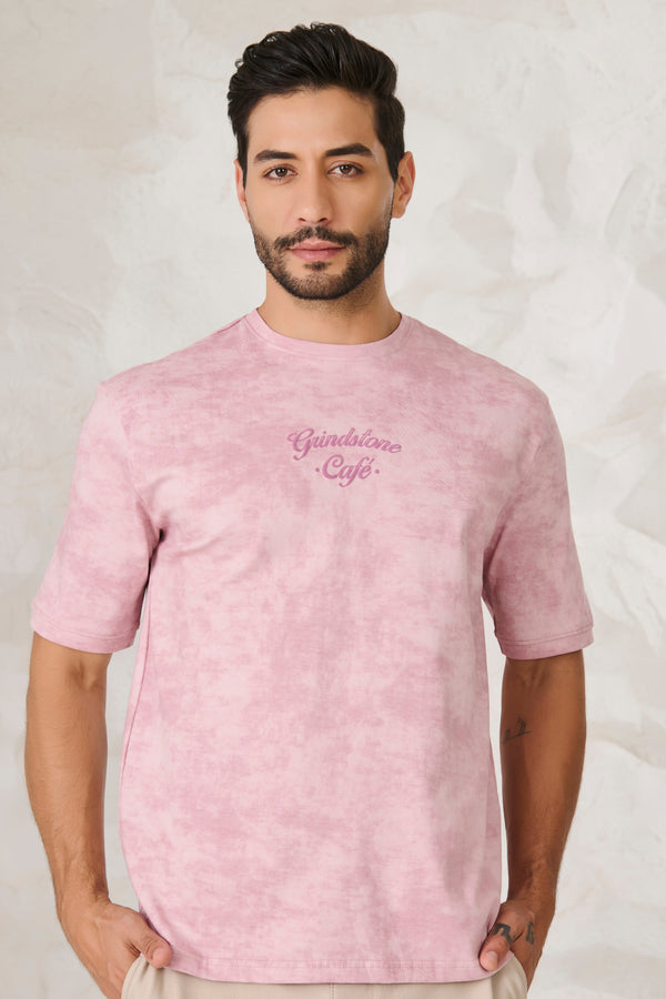 Shibori Oversized Fit T-Shirt - Pink