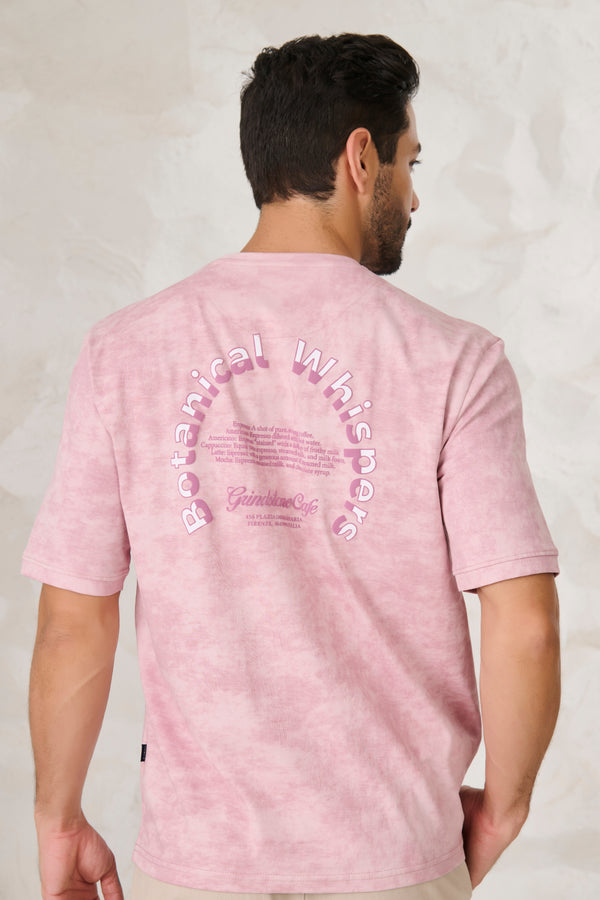 Shibori Oversized Fit T-Shirt - Pink