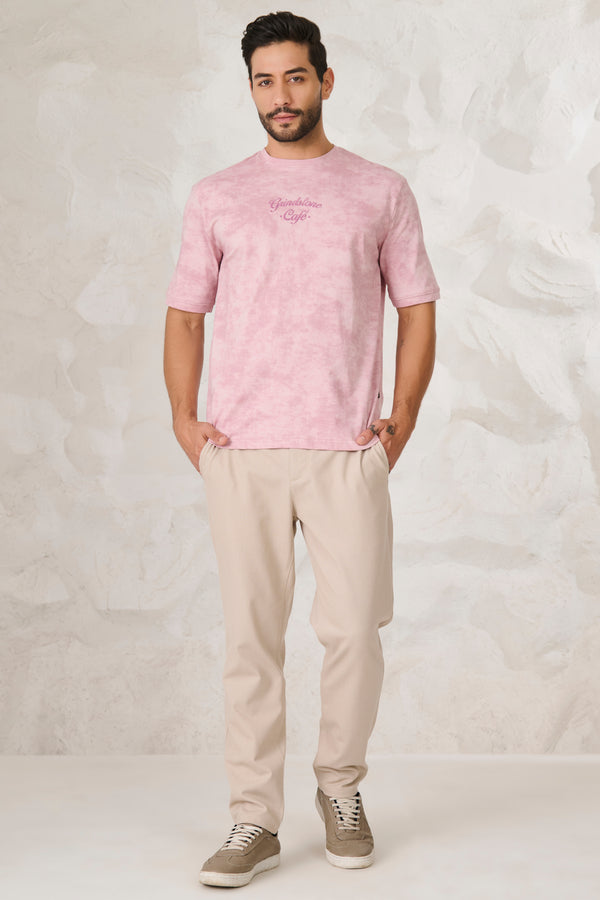 Shibori Oversized Fit T-Shirt - Pink