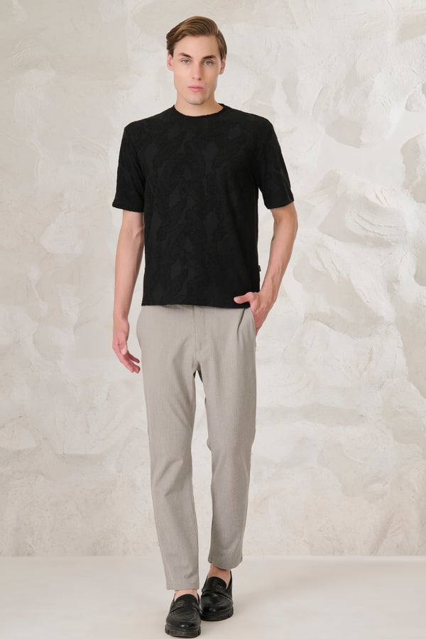 Palms Terry Textured Oversized T-Shirt - Black