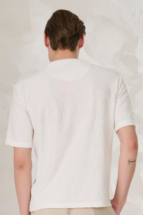 Palms Terry Textured Oversized T-Shirt - White