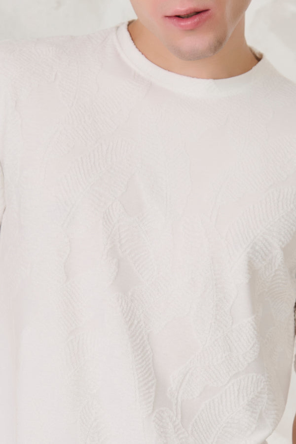 Palms Terry Textured Oversized T-Shirt - White