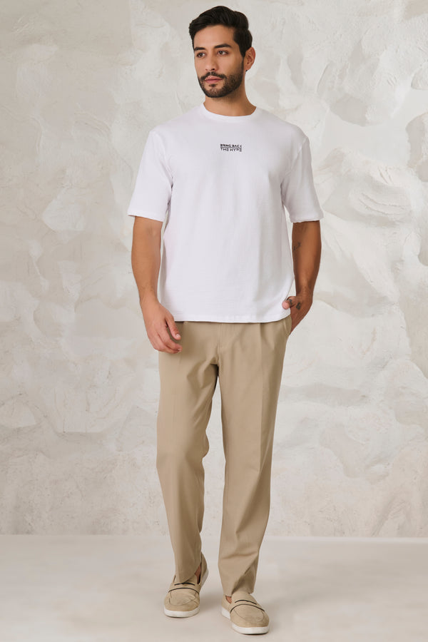 Seer Sucker Textured T-Shirt - White