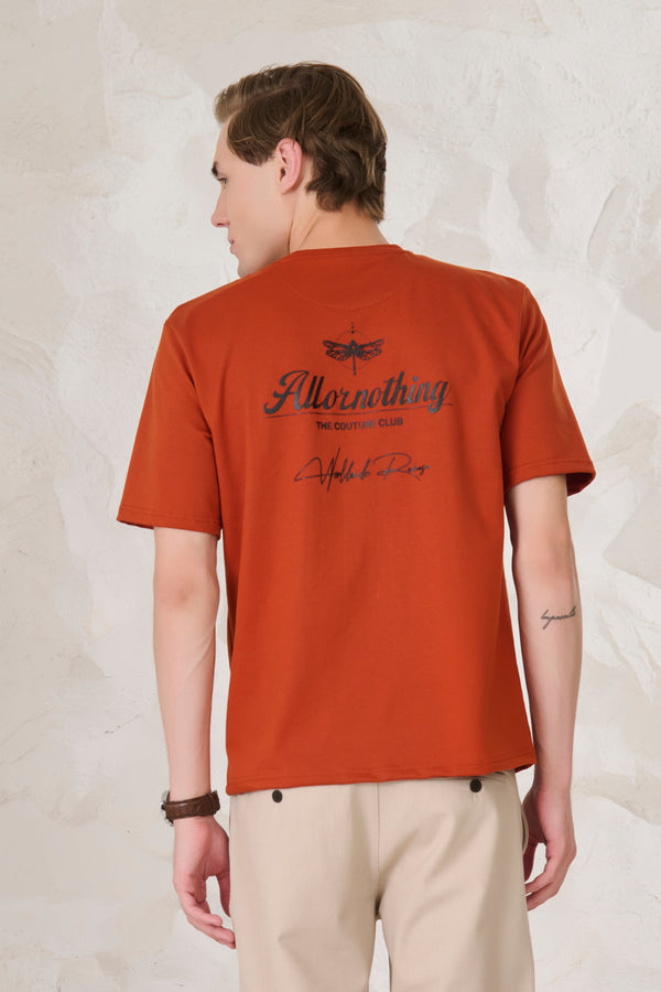 Butterfly Graphic Oversized T-Shirt - Rust