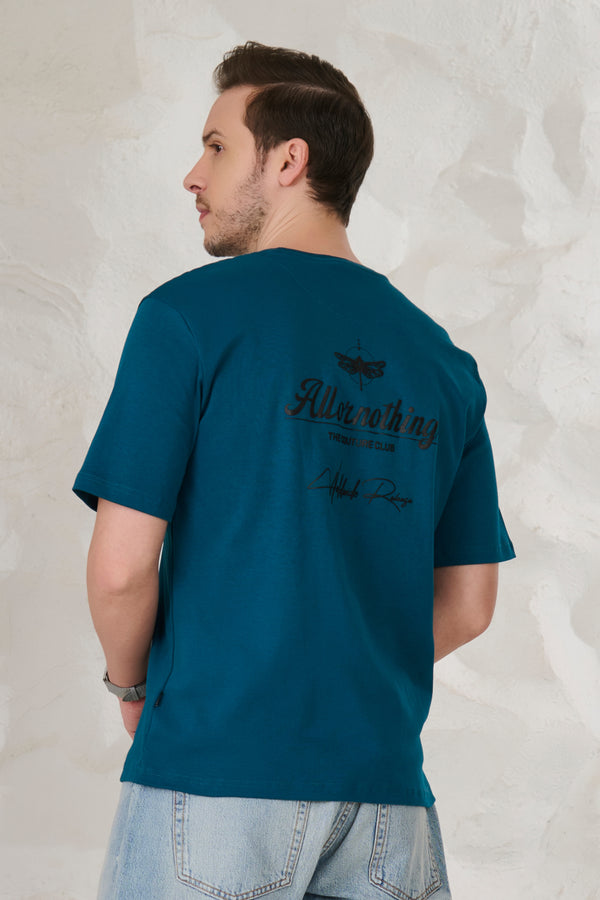 Butterfly Graphic Oversized T-Shirt - Teal