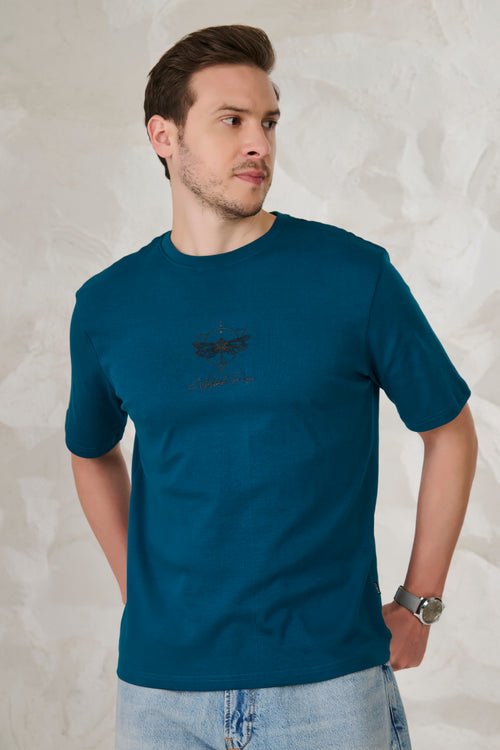 Butterfly Graphic Oversized T-Shirt - Teal