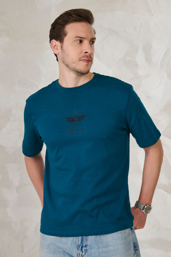 Butterfly Graphic Oversized T-Shirt - Teal