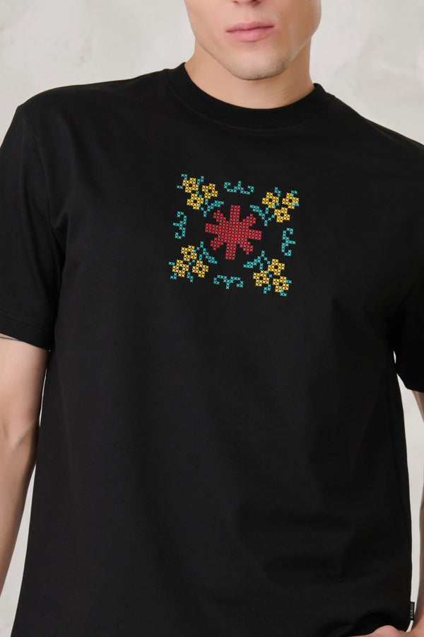 Ethereal Graphic Oversized T-Shirt - Black
