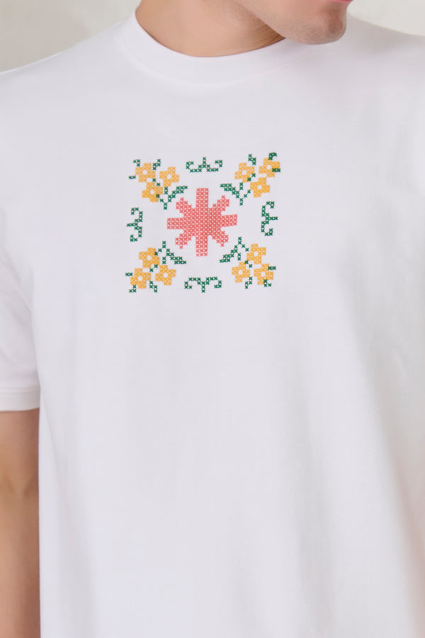 Ethereal Graphic Oversized T-Shirt - White