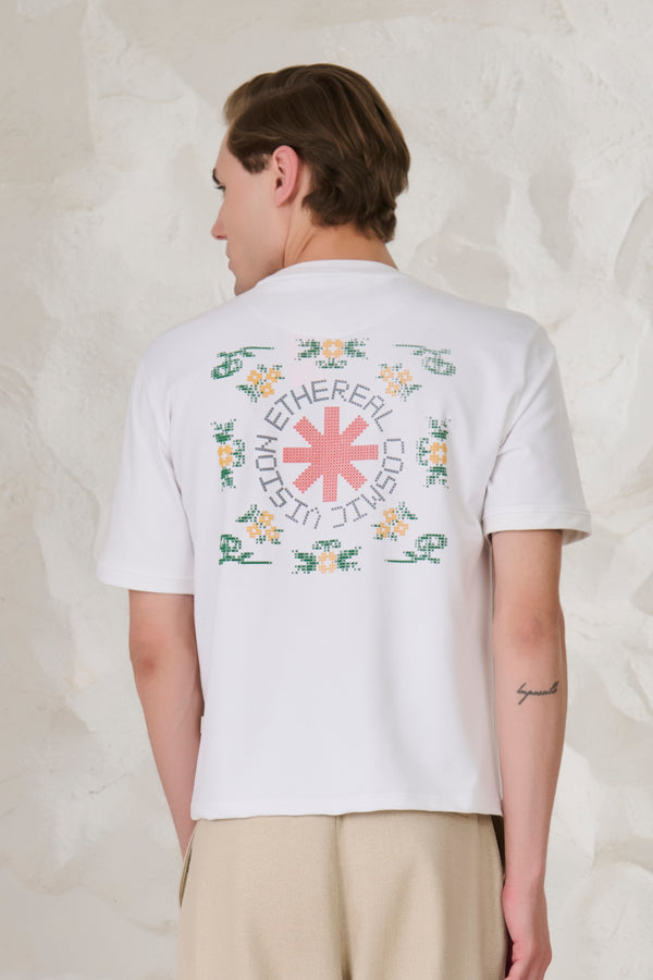 Ethereal Graphic Oversized T-Shirt - White