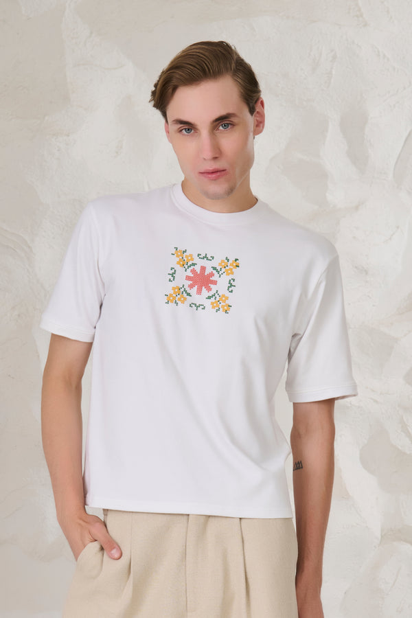 Ethereal Graphic Oversized T-Shirt - White