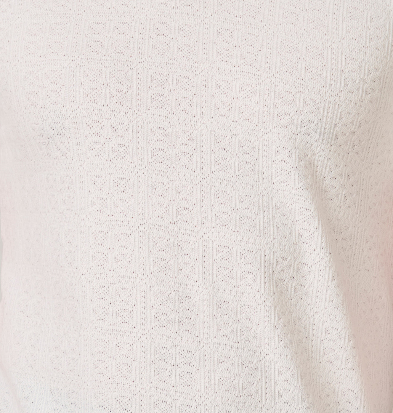 Tile Textured Cuban Performance T-Shirt - White