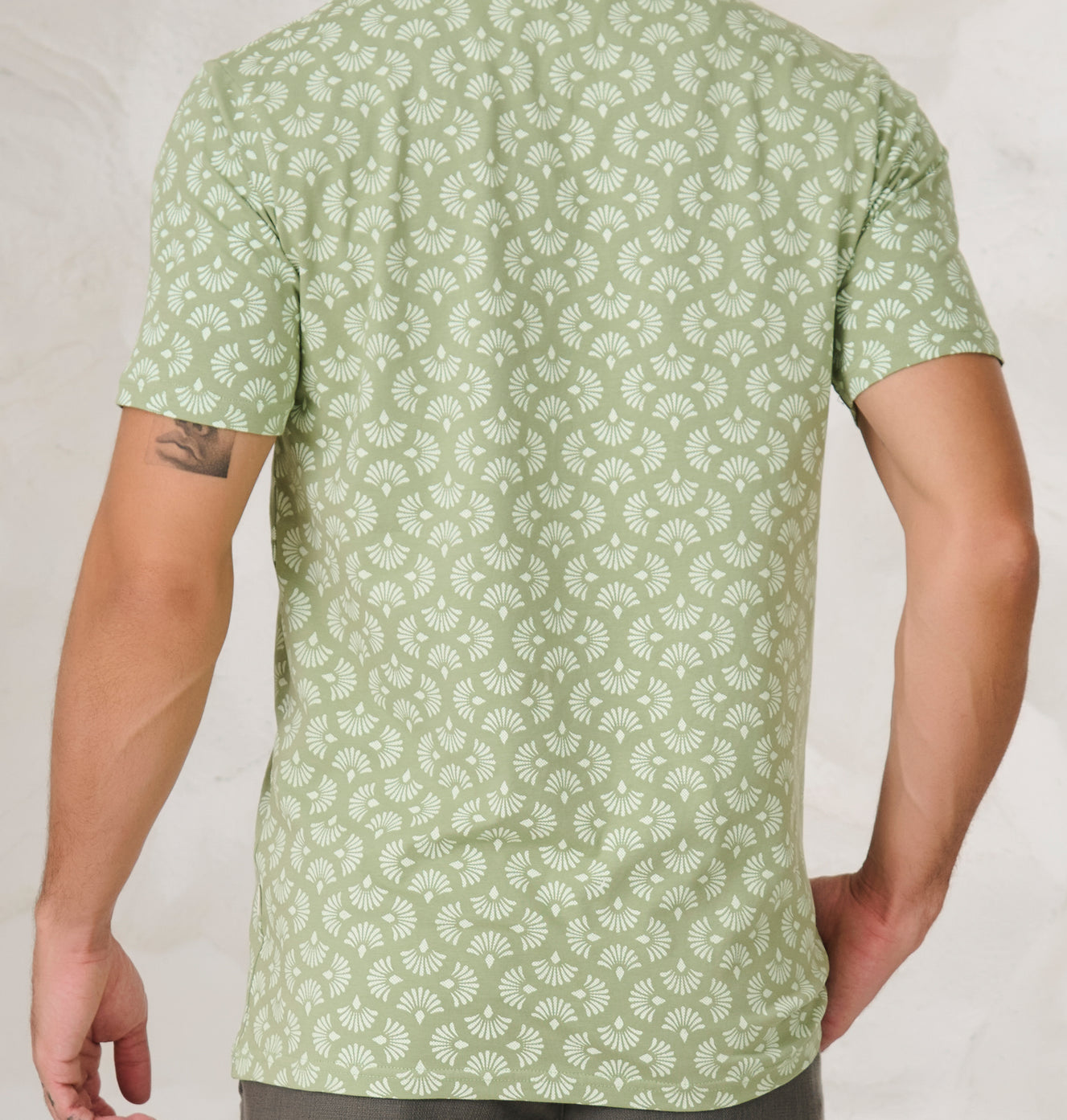 Palm Leaves Stretch T-Shirt - Green