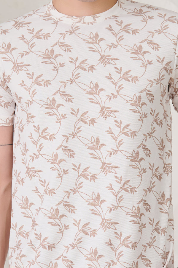 All Over Leaves T-Shirt - White