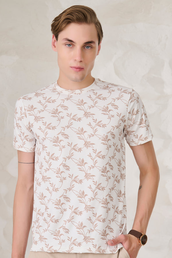 All Over Leaves T-Shirt - White