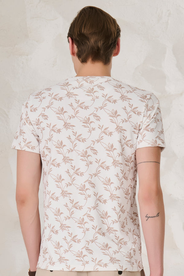 All Over Leaves T-Shirt - White