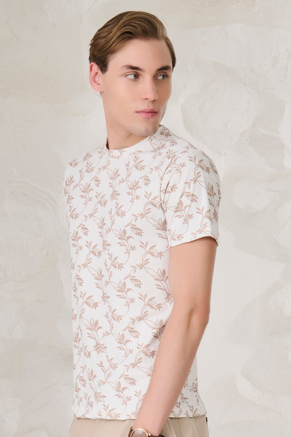 All Over Leaves T-Shirt - White