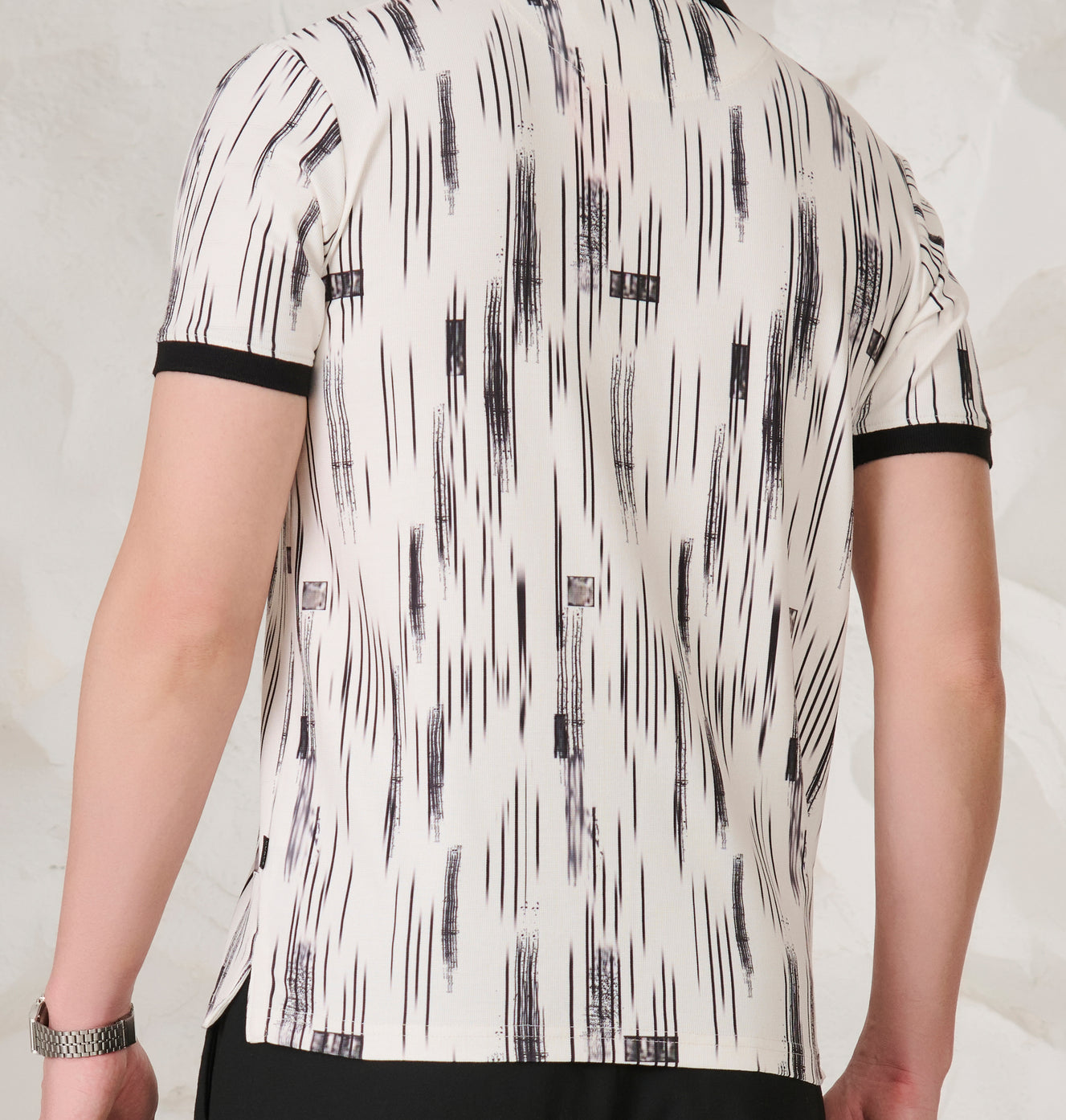 Inky Stripe Polo - Black & White
