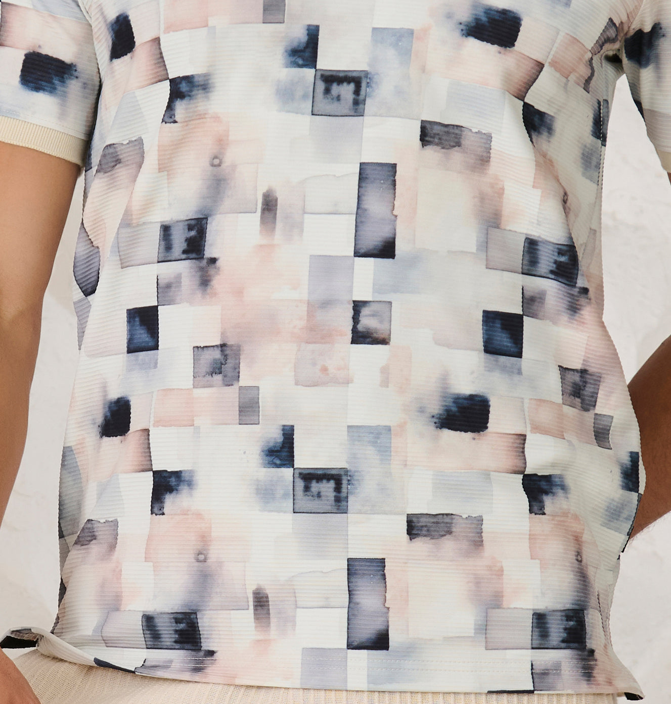 Painted Squares Polo - White