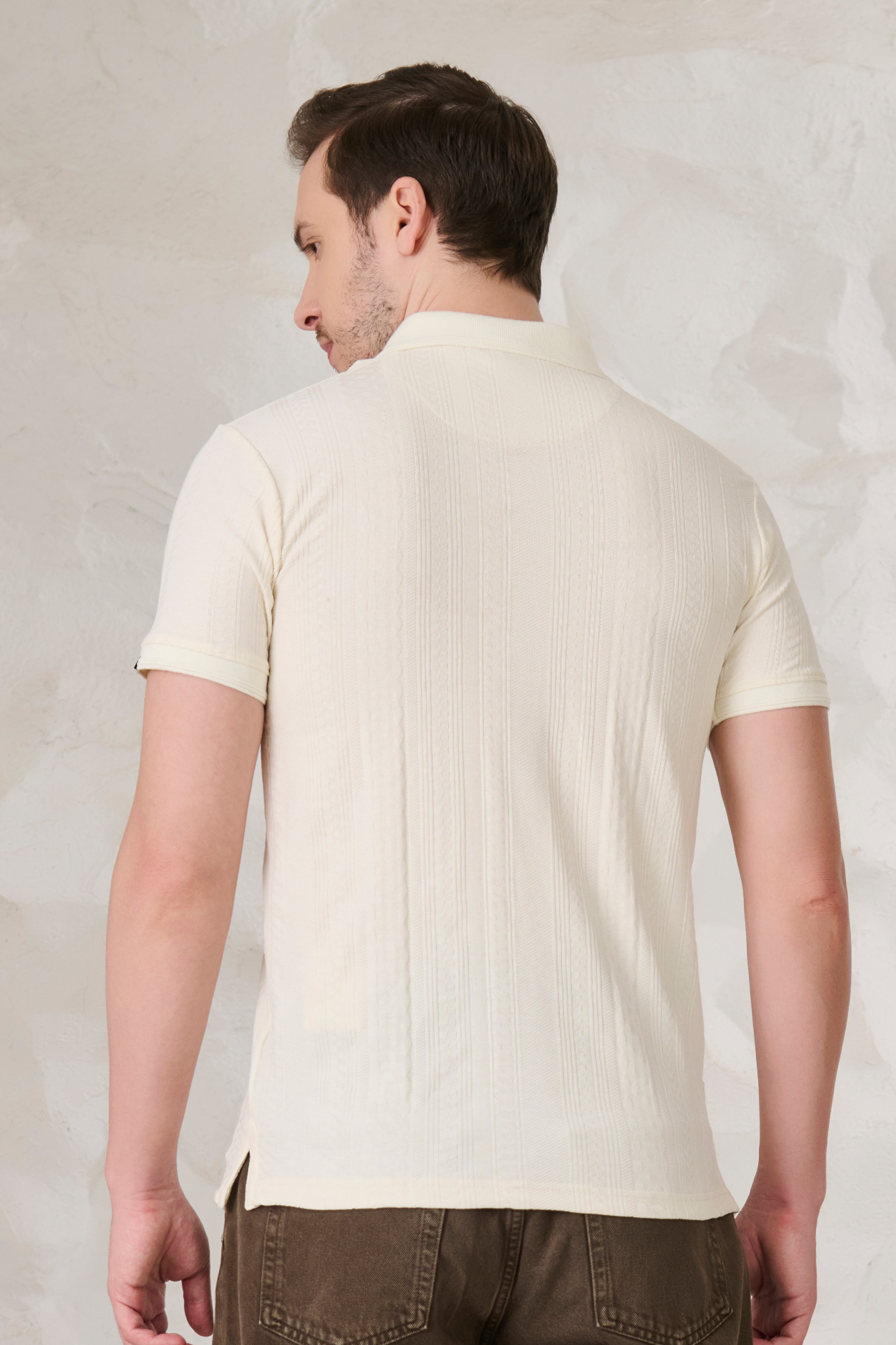 Buy Whirlpool Textured Performance Polo - Off-white Online Shopping view 3