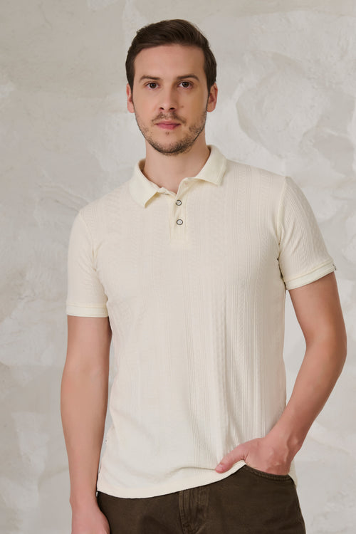 Whirlpool Textured Performance Polo - Off-white