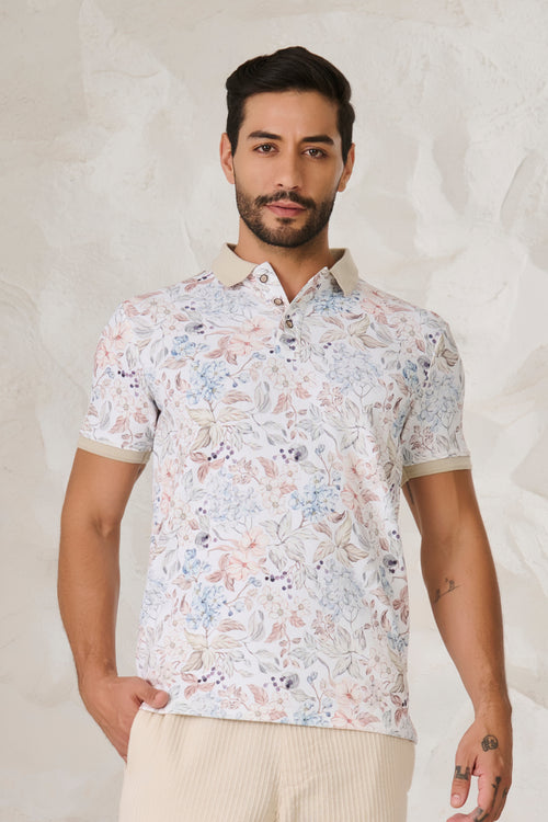 Chintz Polo - Off-white