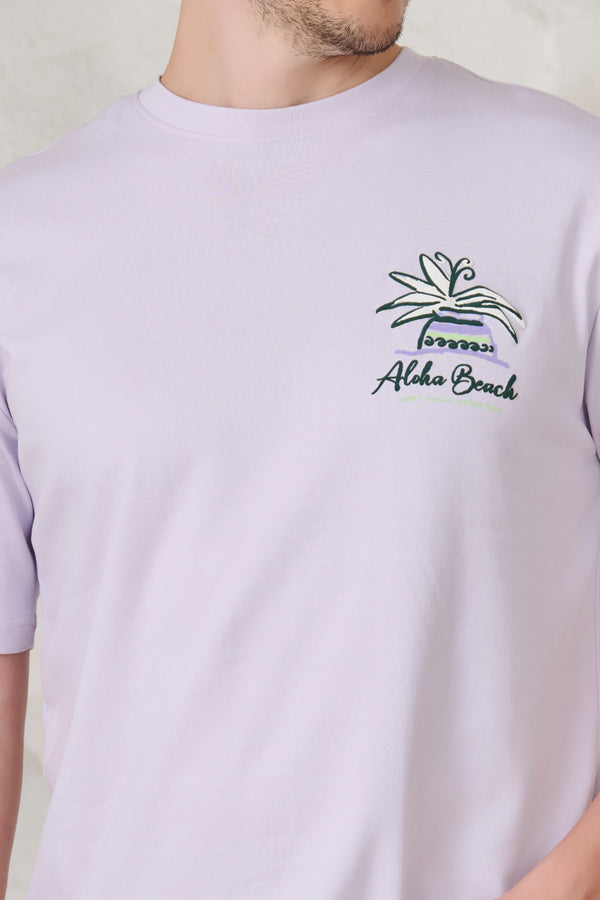 Aloha Beach Graphics Oversized T-Shirt - Lavender