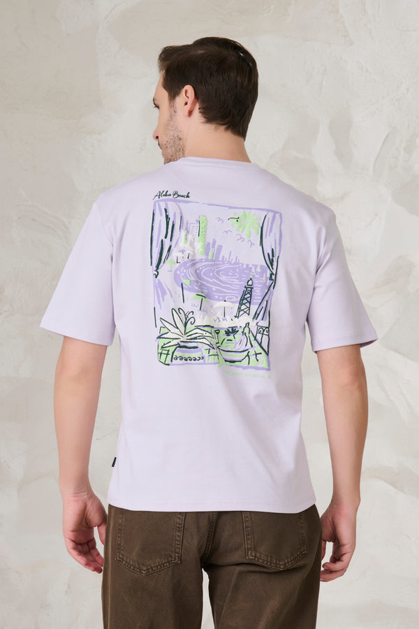Aloha Beach Graphics Oversized T-Shirt - Lavender