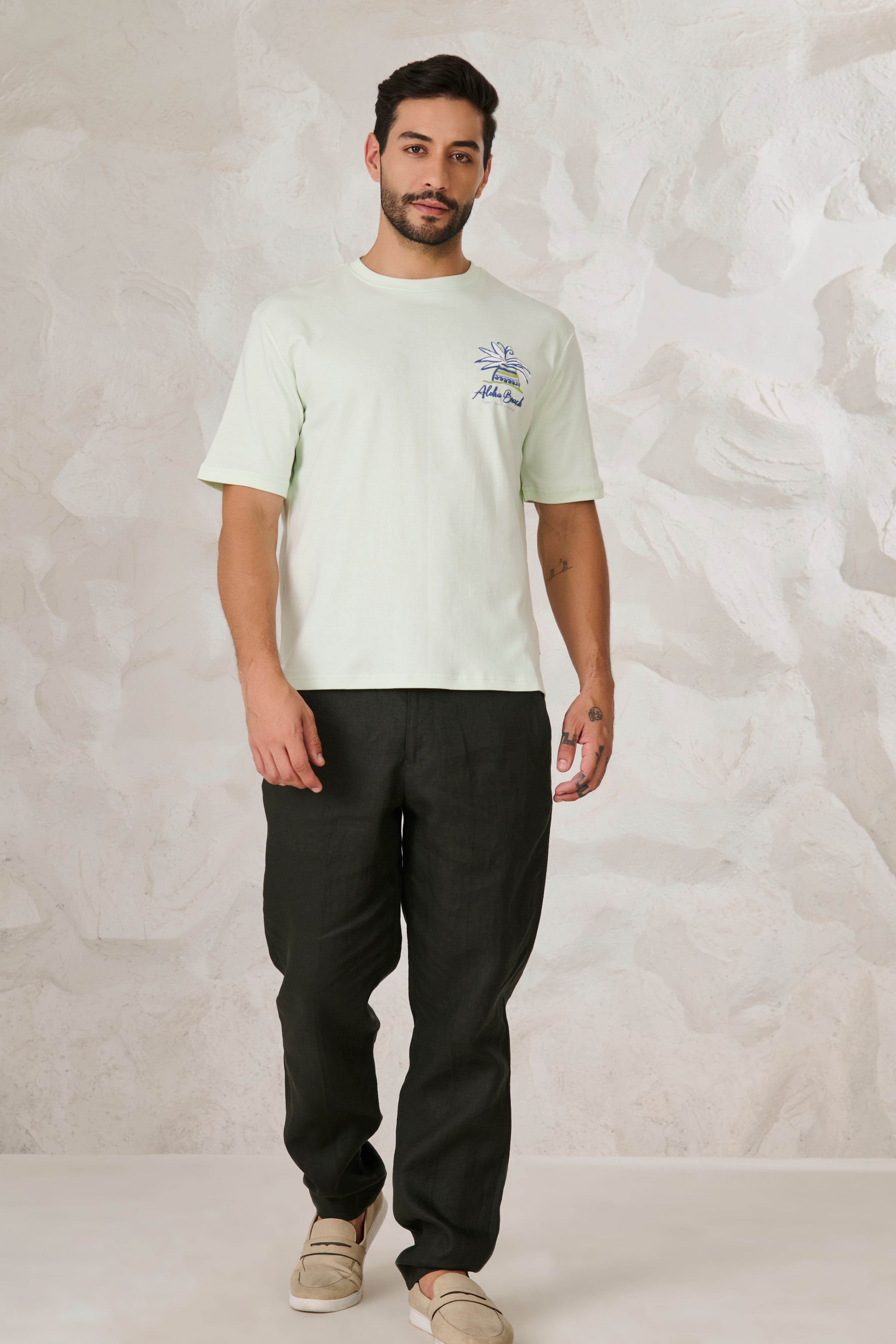 Buy Aloha Beach Graphics Oversized T-Shirt - Lime Online Shopping view 5