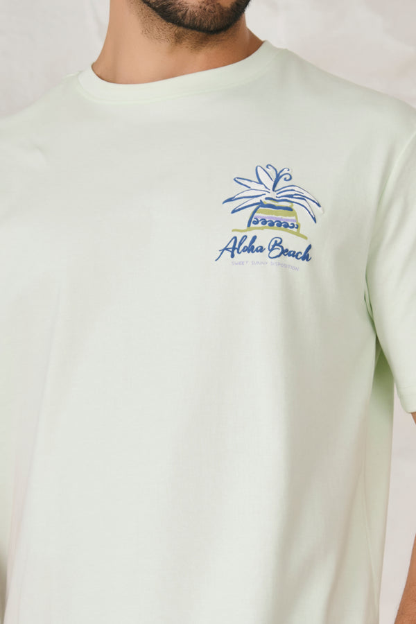Aloha Beach Graphics Oversized T-Shirt - Lime